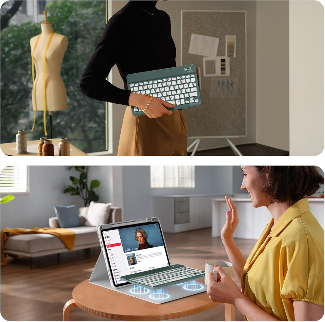 JKSML Tragbare Kabellose Bluetooth Tastatur, Deutsche QWERTZ Layout | | für iPad Air/Pro/Mini/iPad 1