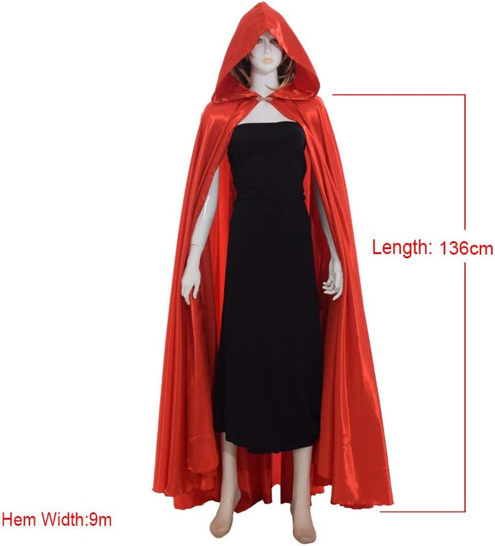 GRACEART Damen Cape Umhang Mit Kapuze Mittelalter Mantel Lang Halloween kostüm Für Hochzeit Braut Ab