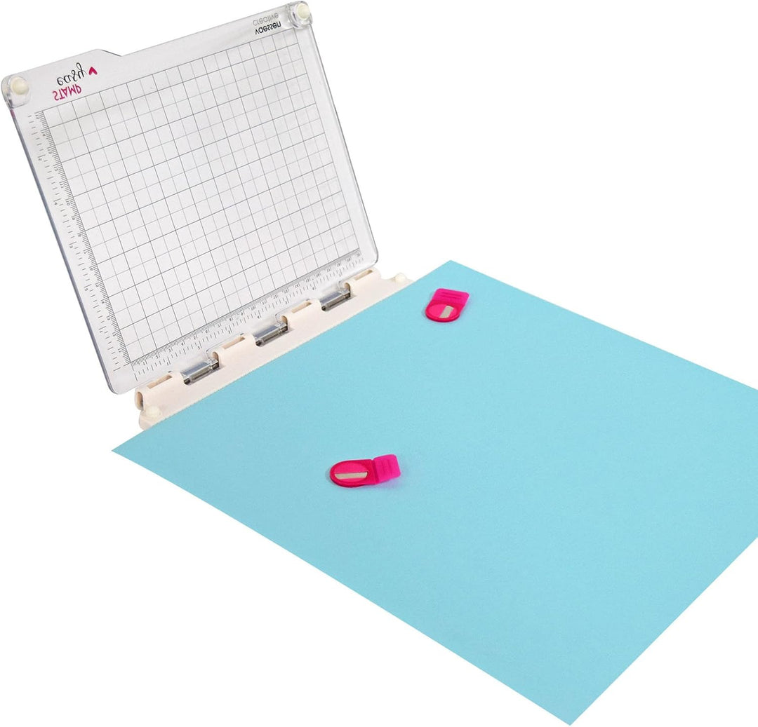 Vaessen Creative Score Easy Falzbrett cm/Metric Roze & Stamp Easy Stempel Plattform, 23.5 x 20.5 x 1