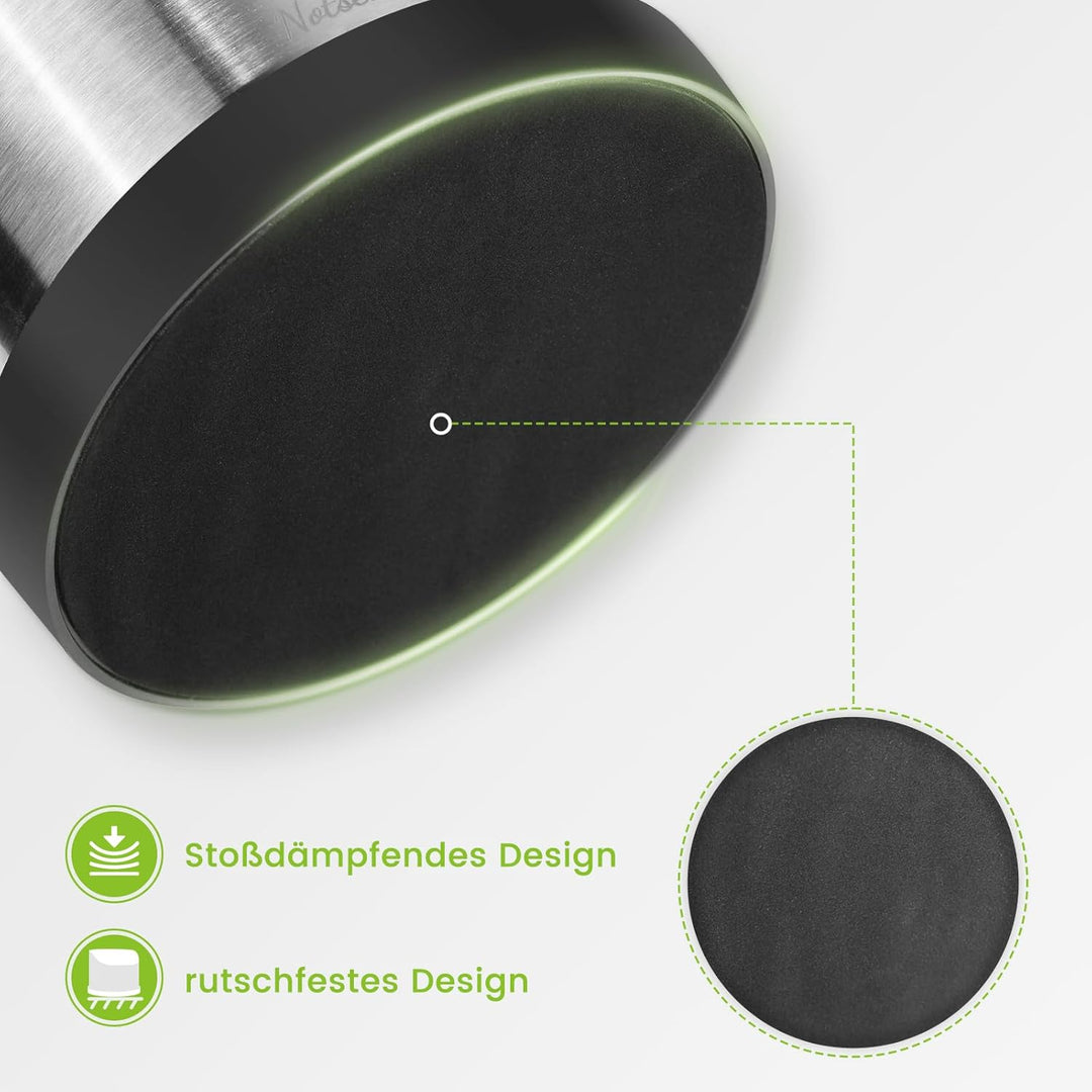 NOTSEK Abklopfbehälter für Siebträger, 1.2L Gross Edelstahl Espresso Knock Box, Kaffeesatz Abschlagb