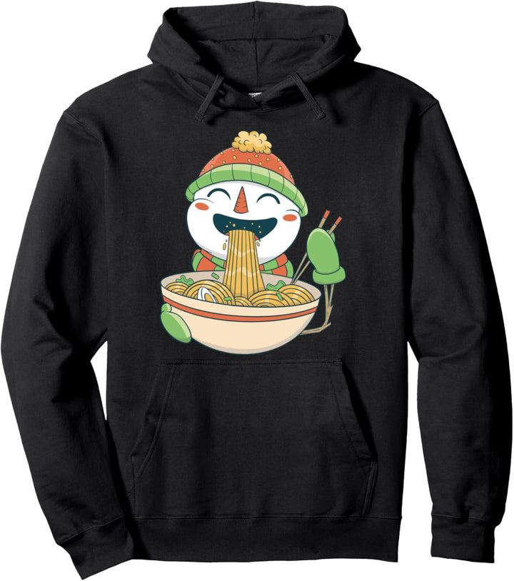 Japanische Essstäbchen, Schneemann, Ramen Pullover Hoodie