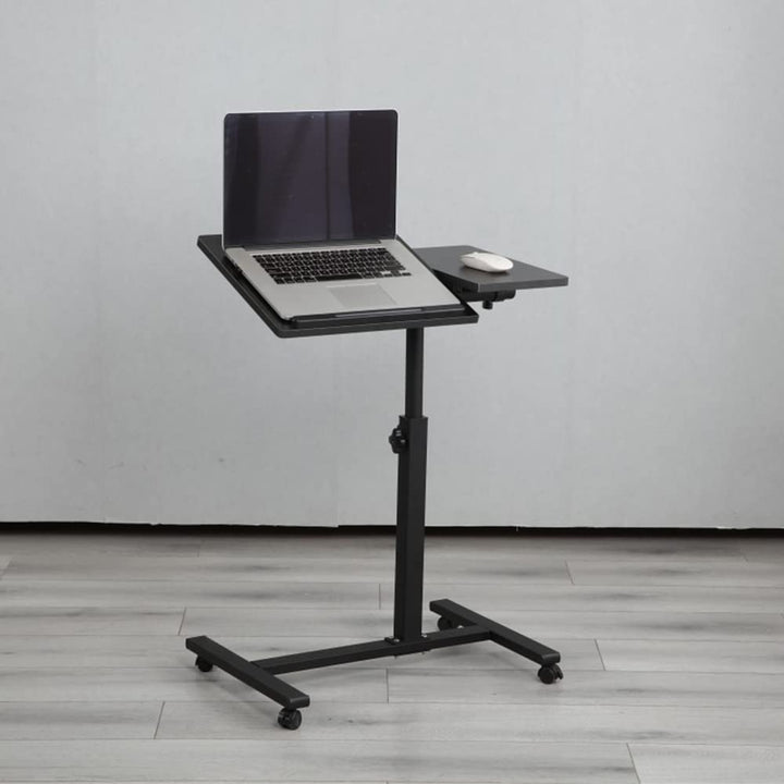 LANTUS Betttisch für Laptop, höhenverstellbar, 5 Rollen, abschliessbar, zusammenklappbar, Holz, PC,