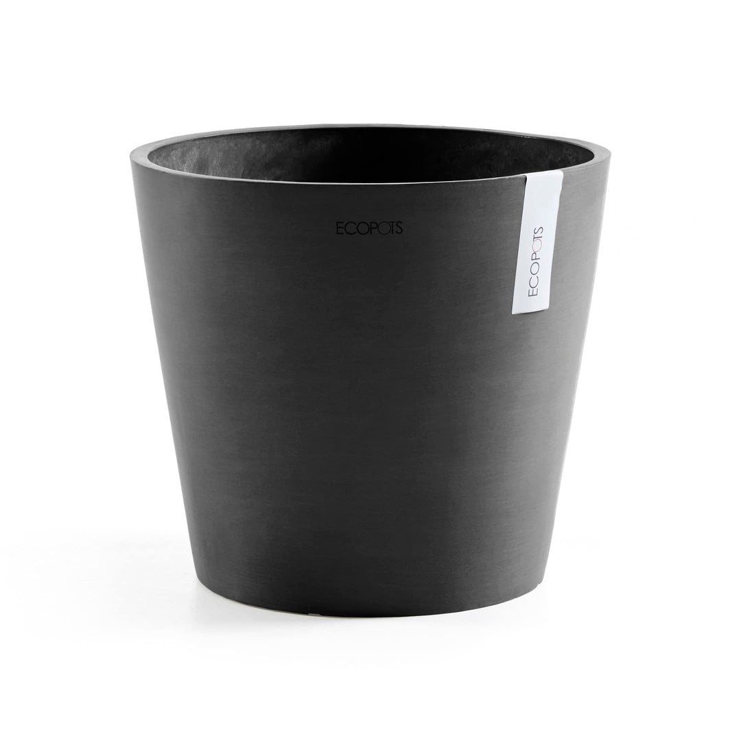 Ecopots Blumentopf Amsterdam Dunkel Grau - Durchmesser Ø 30 cm rund gross - Pflanzentopf aus Recycli