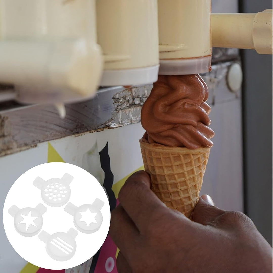 4 Stück Kunststoff Düsenset Für Eismaschinen Gewerblich Kreative Formtüllen Spenderdüsen Robustes Zu