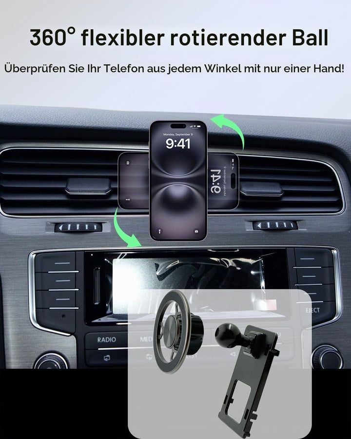 Magnet Handyhalterung Kompatibel mit VW Golf MK7 2014-2019 360 Grad Einstellbares Kompatibel mit Mag