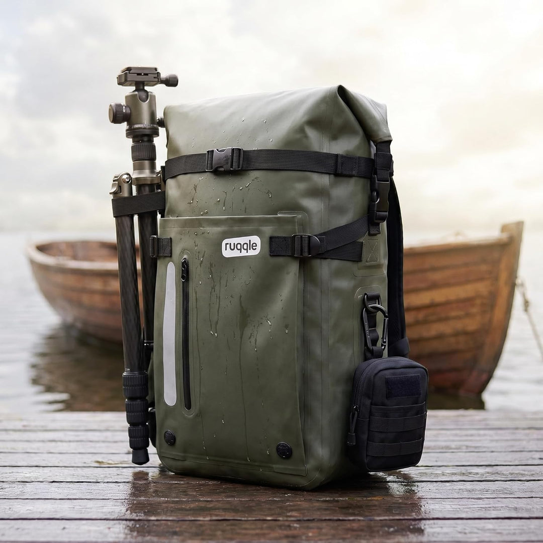 Ruqqle Wasserdichter Rucksack, vielseitig, wasserdicht Tasche, Dry Bag 20/30/45 l, mit 3 Aussentasch
