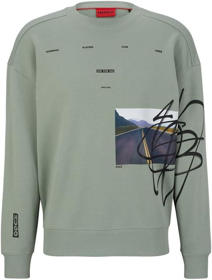 HUGO Herren Deral Sweatshirt S Light/Pastel Green330, S Light/Pastel Green330