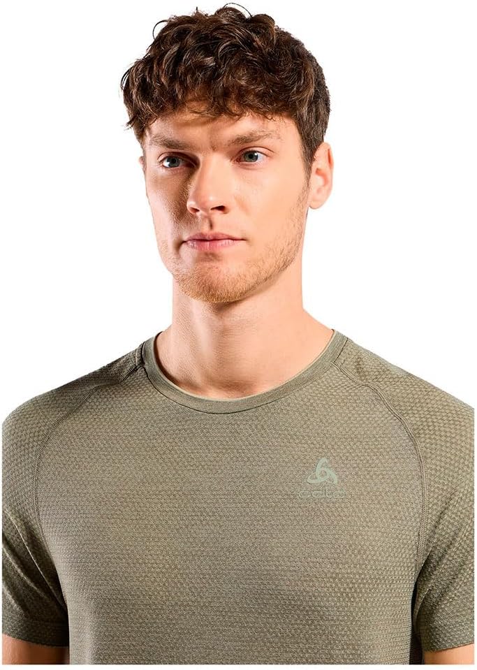 Odlo Herren Essential Seamless T-Shirt Laufshirt M -40457 Vetiver Melange, M -40457 Vetiver Melange