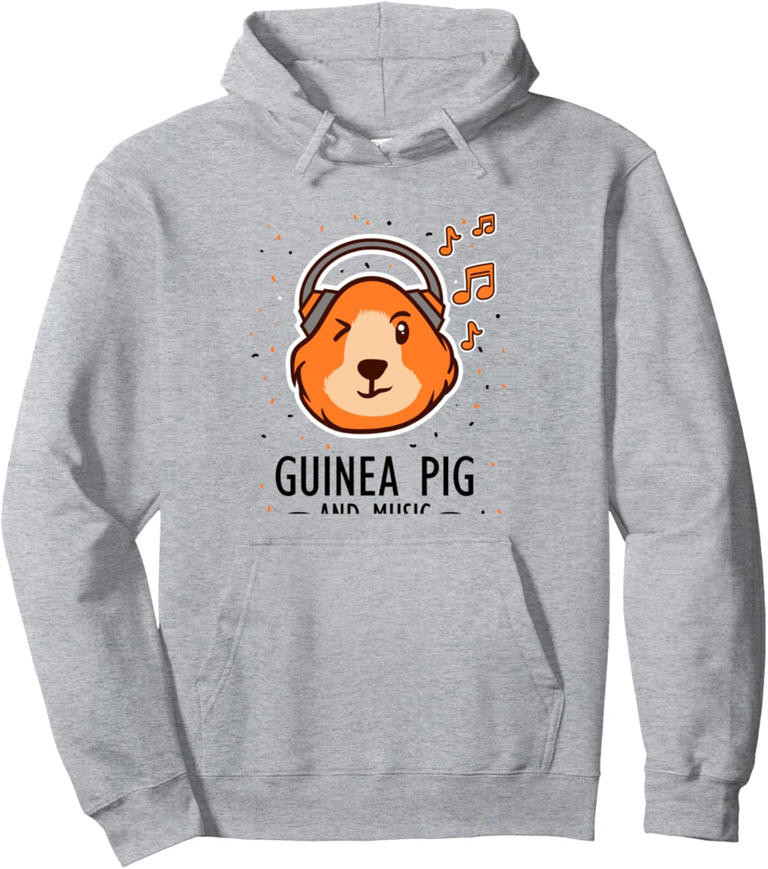 Niedliches Nagetier Meerschweinchen Musiknoten Musiker Pullover Hoodie