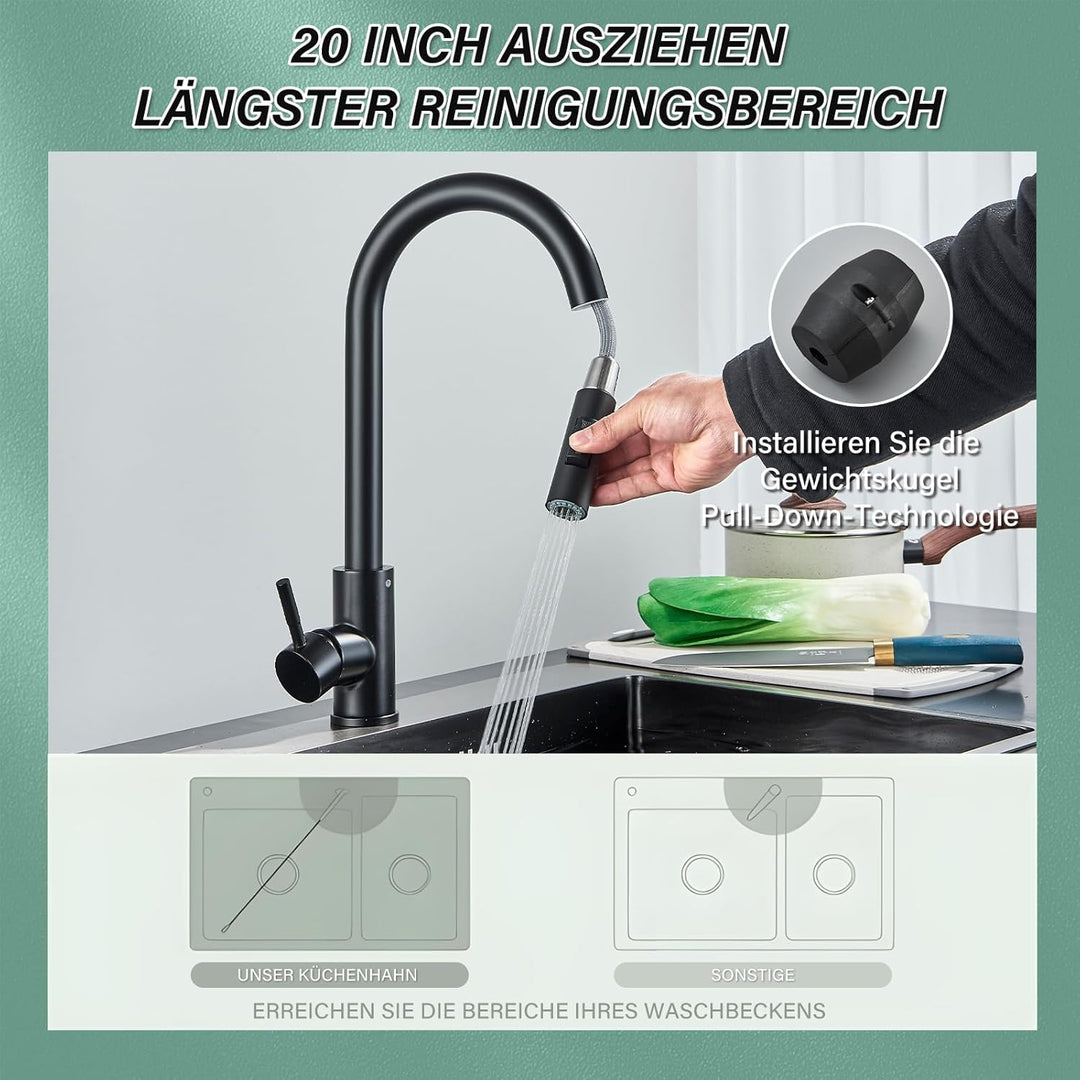 Niederdruck Armatur Küche Schwarz Wasserhahn Küche Niederdruck Küchenarmatur Mischbatterie mit Braus