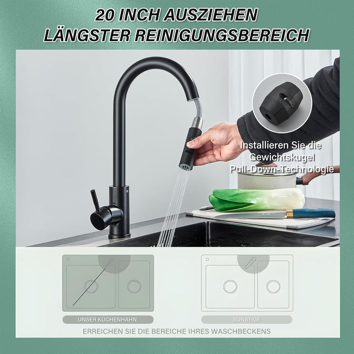 Niederdruck Armatur Küche Schwarz Wasserhahn Küche Niederdruck Küchenarmatur Mischbatterie mit Braus