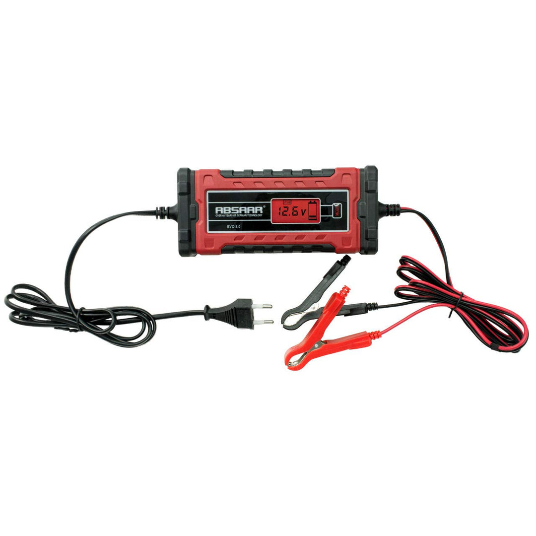 Absaar 158003 Batterieladegerät AB-PRO 8 12/24V, Rot/Schwarz 12/24V AB-PRO 8, 12/24V AB-PRO 8