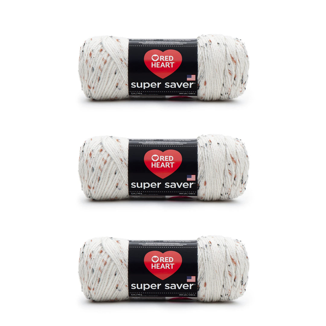 Red Heart E300B.4313P03 Super Saver Garn, Acryl, Aran Fleck, 3 Pack, 714 Meter Aran Fleck 3 pack, Ar