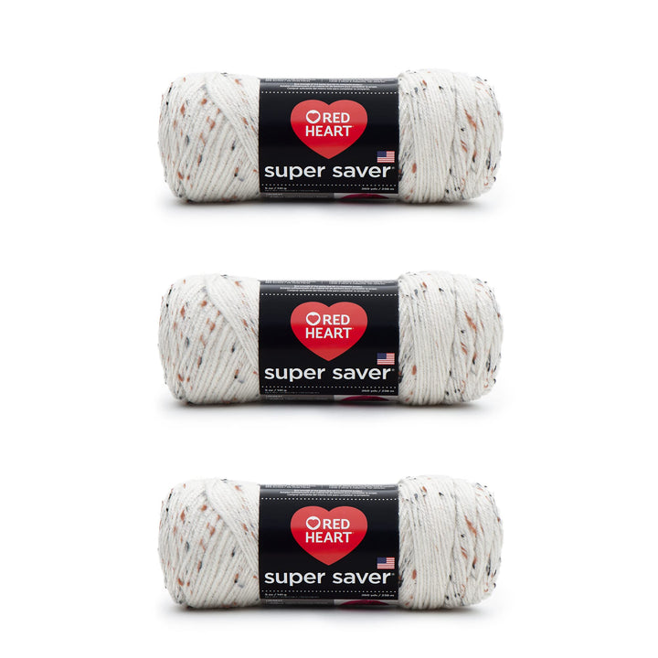 Red Heart E300B.4313P03 Super Saver Garn, Acryl, Aran Fleck, 3 Pack, 714 Meter Aran Fleck 3 pack, Ar