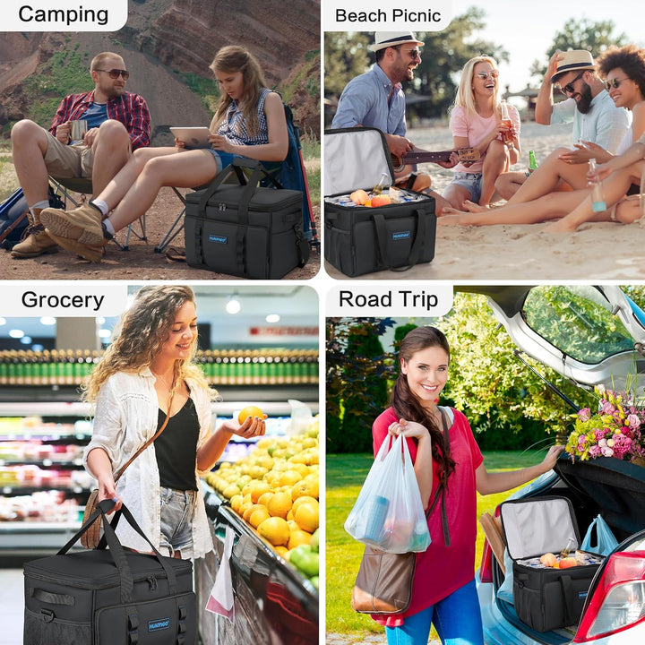 Hulongo Kühltasche Gross Lunchtasche Faltbar Thermotasche Wasserdicht Picknicktasche Isoliertasche C