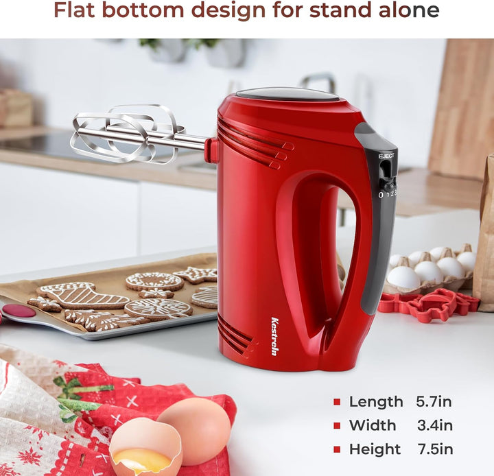 Handmixer Elektrisch Handgehalten mit flachem Boden, tragbarer Mixer für Küchenbacken von Kuchen, kr