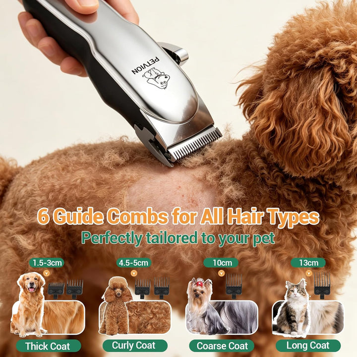 Profi Hundeschermaschine für langes und dickes Fell, leiser Hundehaarschneider mit LED-Display, kabe