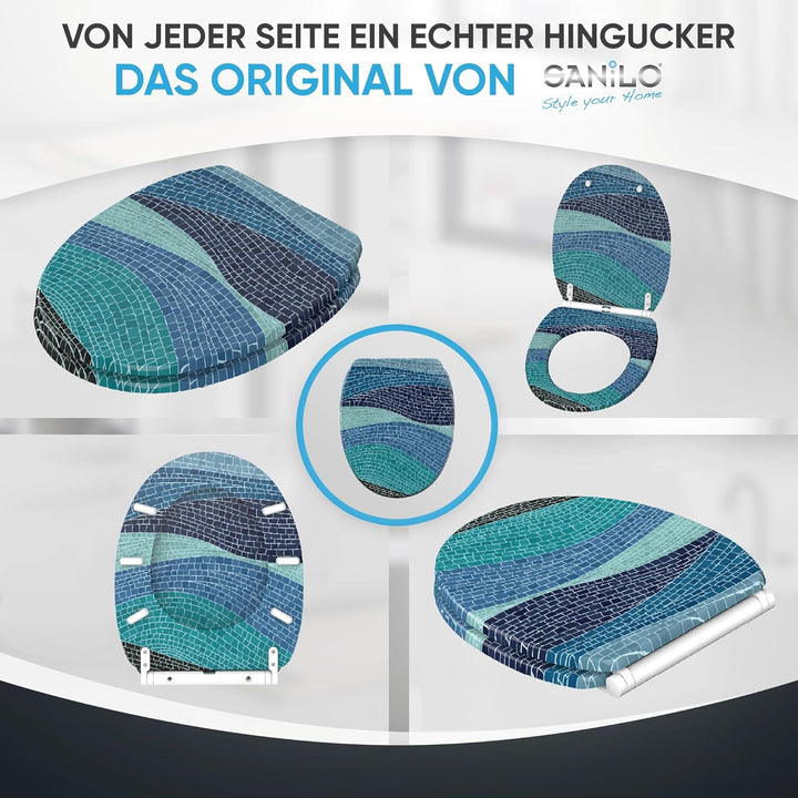 Sanilo WC Sitz mit Absenkautomatik & Schnellverschluss, Toilettendeckel per Knopfdruck abnehmbar, ei