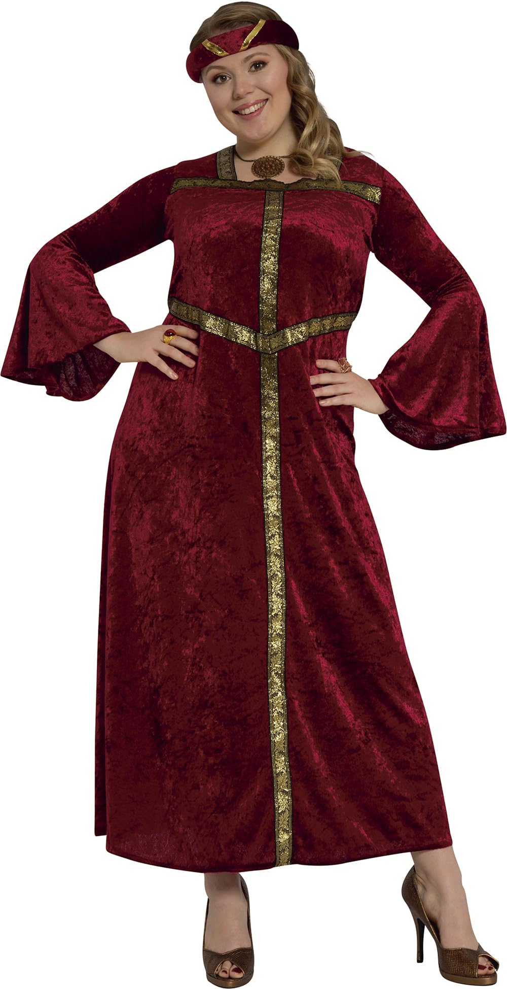 rotes Renaissance Prinzessin Kostüm für Damen in Gr. M-XL , Grösse:M
