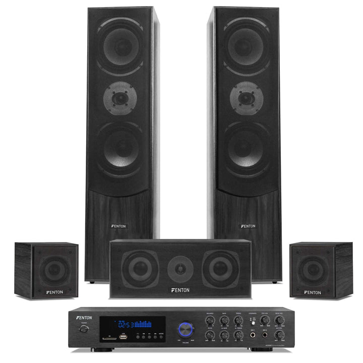 Fenton Home Cinema Surround Set met o.a. Bluetooth - 510W - Zwart