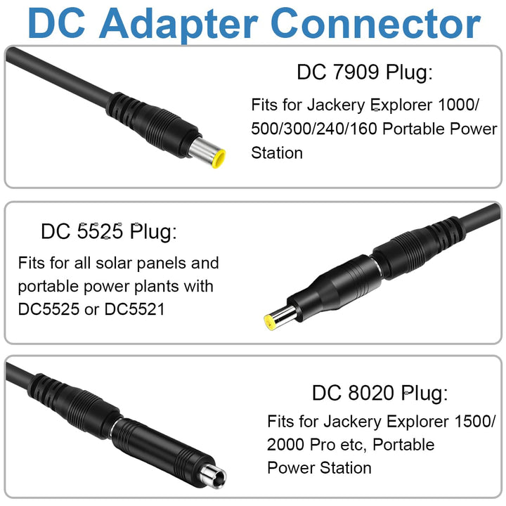Solarpanel MC4 auf DC 8mm Verlängerungskabel, Solaranschluss auf DC7909 Ladekabel mit DC7909 auf DC8