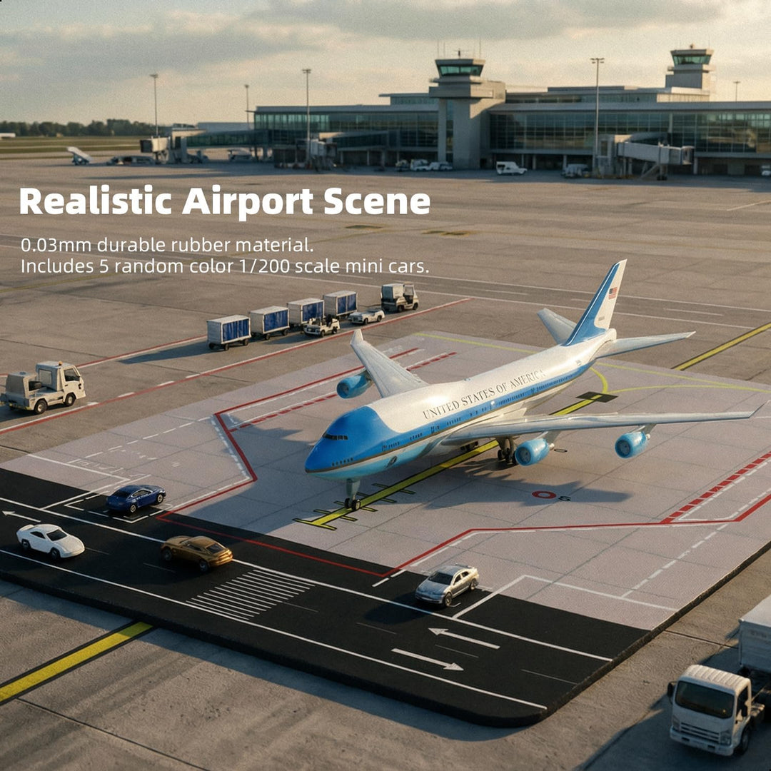 1/300 Air Force One 747 Flugzeugmodel Set Flughafen Matte Autos 05.air Force One 747, 05.air Force O