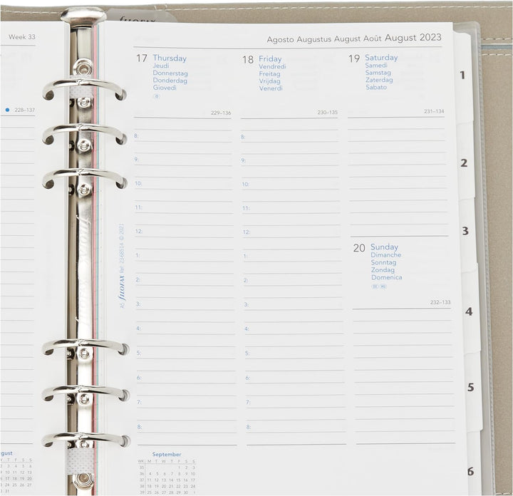 Filofax Domino Terminplaner, A5, Grau 22-022613 Grey, Grey