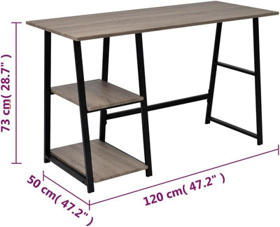 vidaXL Schreibtisch 2 Regale Computertisch Arbeitstisch PC Tisch Bürotisch