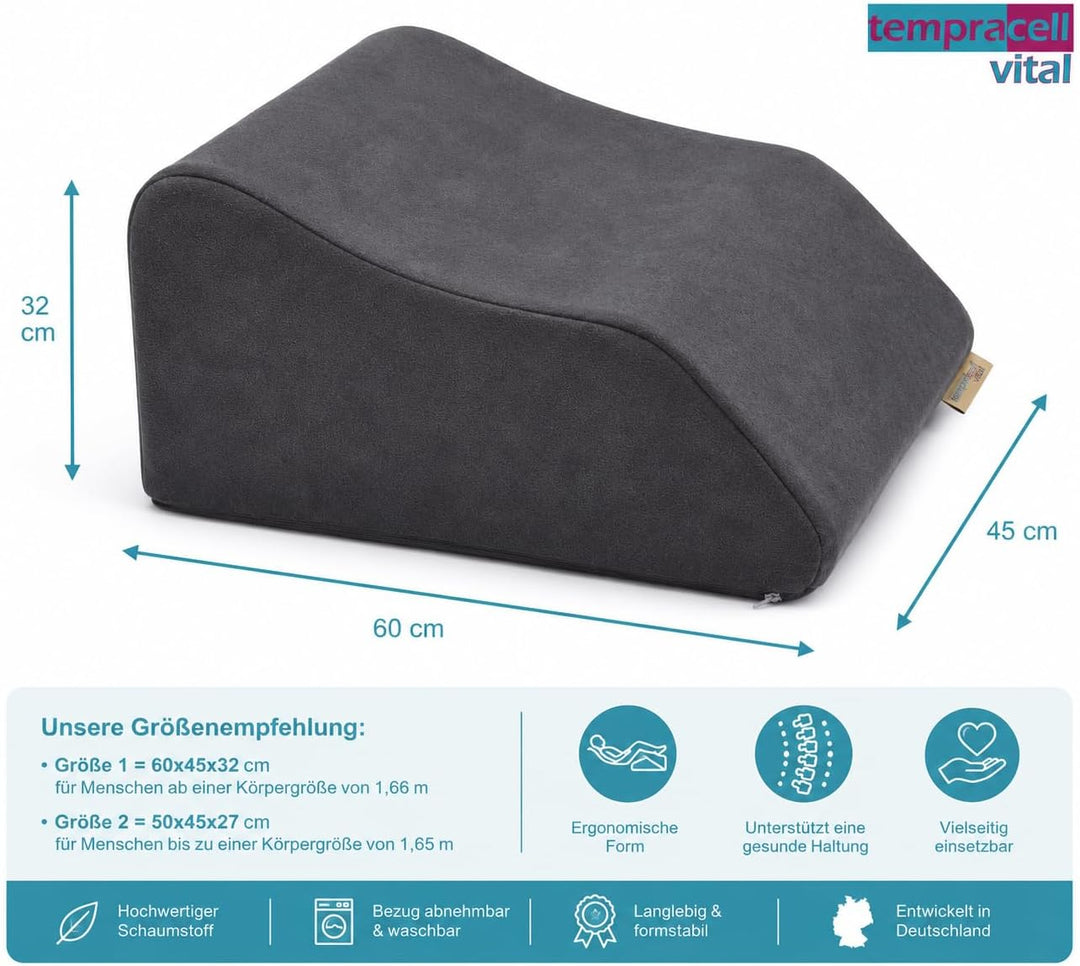 Venenkissen, Venenkeil, Beinhochlagerung – ergonomisch, orthopädisch unterstützende Form bei schwere