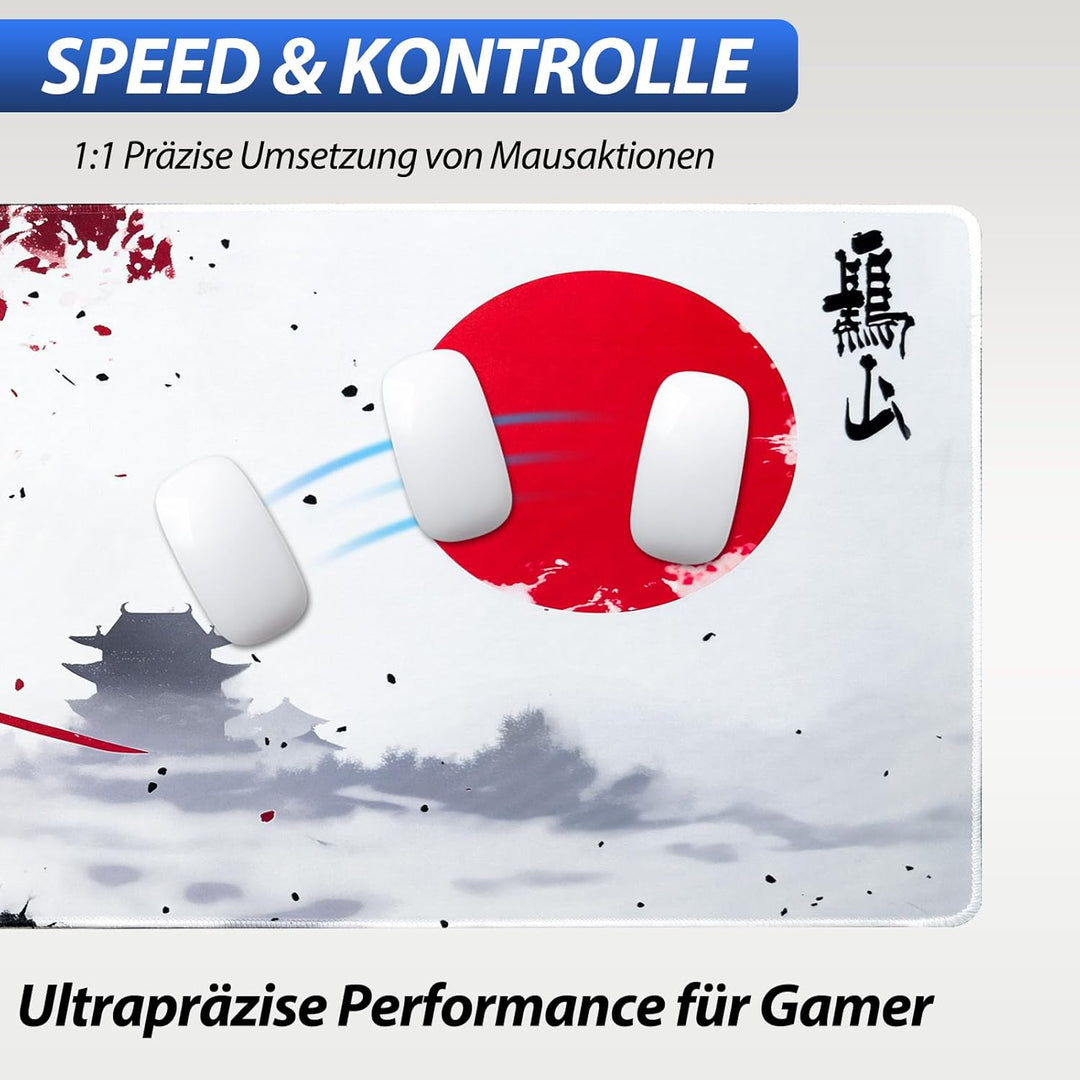 Niviy Japanische Gaming Mauspad XXL 900 x 400 mm Grosse Speed Mousepad mit Nähten an den Rändern Ant