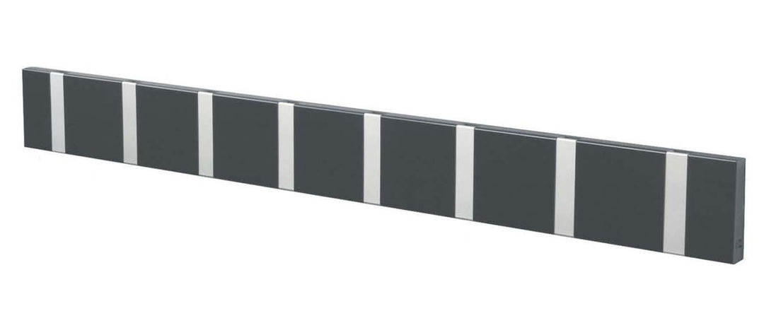 LoCa Garderobe Knax 8 anthrazit (Haken klappbar Alu) Garderoben-Leiste Kleiderhaken Flur modern Gard