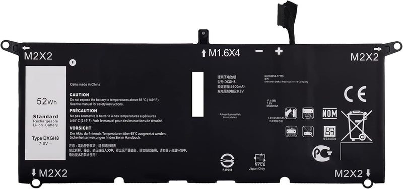 Vvsialeek DXGH8 Laptop Akku Kompatibel Für Dell XPS 13 9370 9380 0H754V FHD 13-9370-D1705S Series No