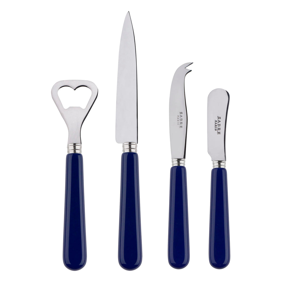 SABRE PARIS - Apero-Set, 4-teilig -Pop - Flaschenöffner, Spickmesser, kleines Käse- & Buttermesser -