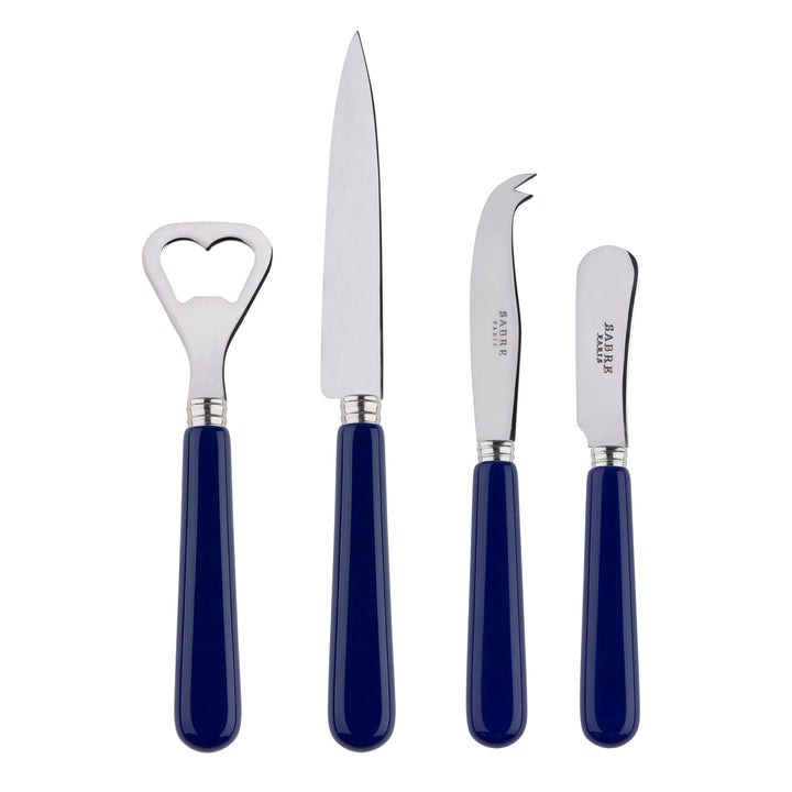 SABRE PARIS - Apero-Set, 4-teilig -Pop - Flaschenöffner, Spickmesser, kleines Käse- & Buttermesser -