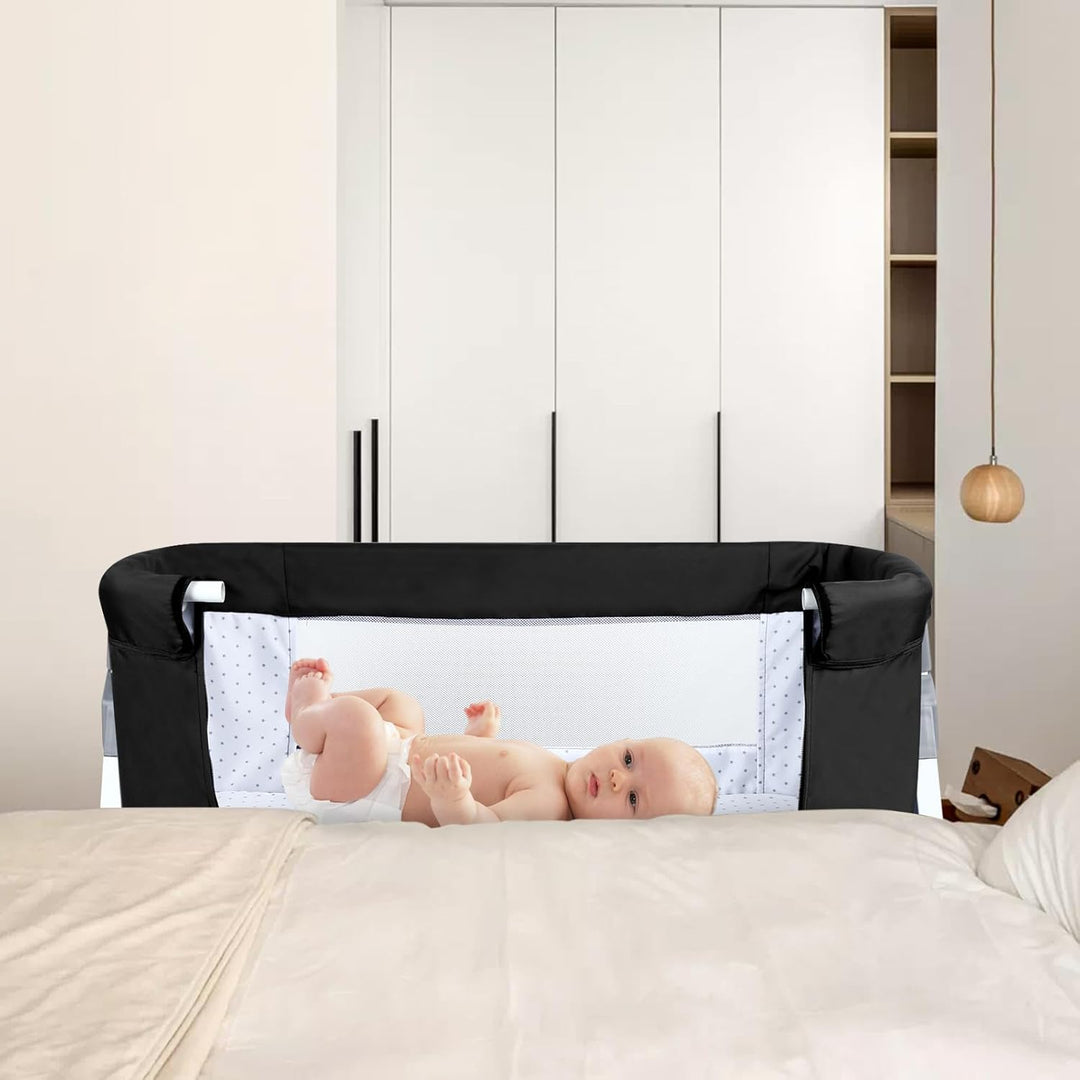 Baby Beistellbett,Kompatibel mit verschiedenen Betten, Einfach zu Montieren und Transportieren,höhen