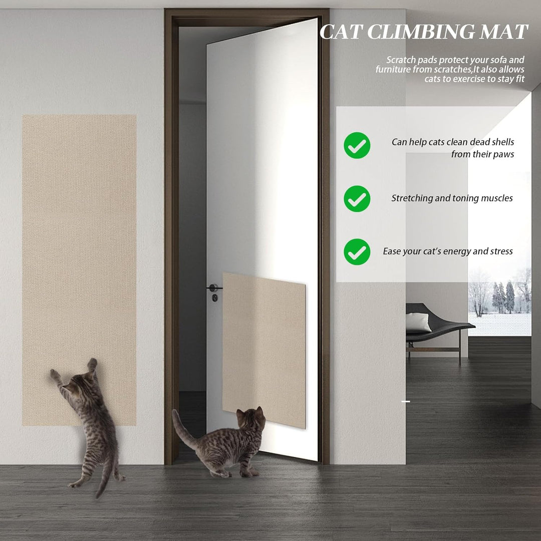 Selbstklebend Kratzbretter Khaki Katze Kratzteppich Katze Kratzmatte Katze Wand Teppich Katzen Kratz