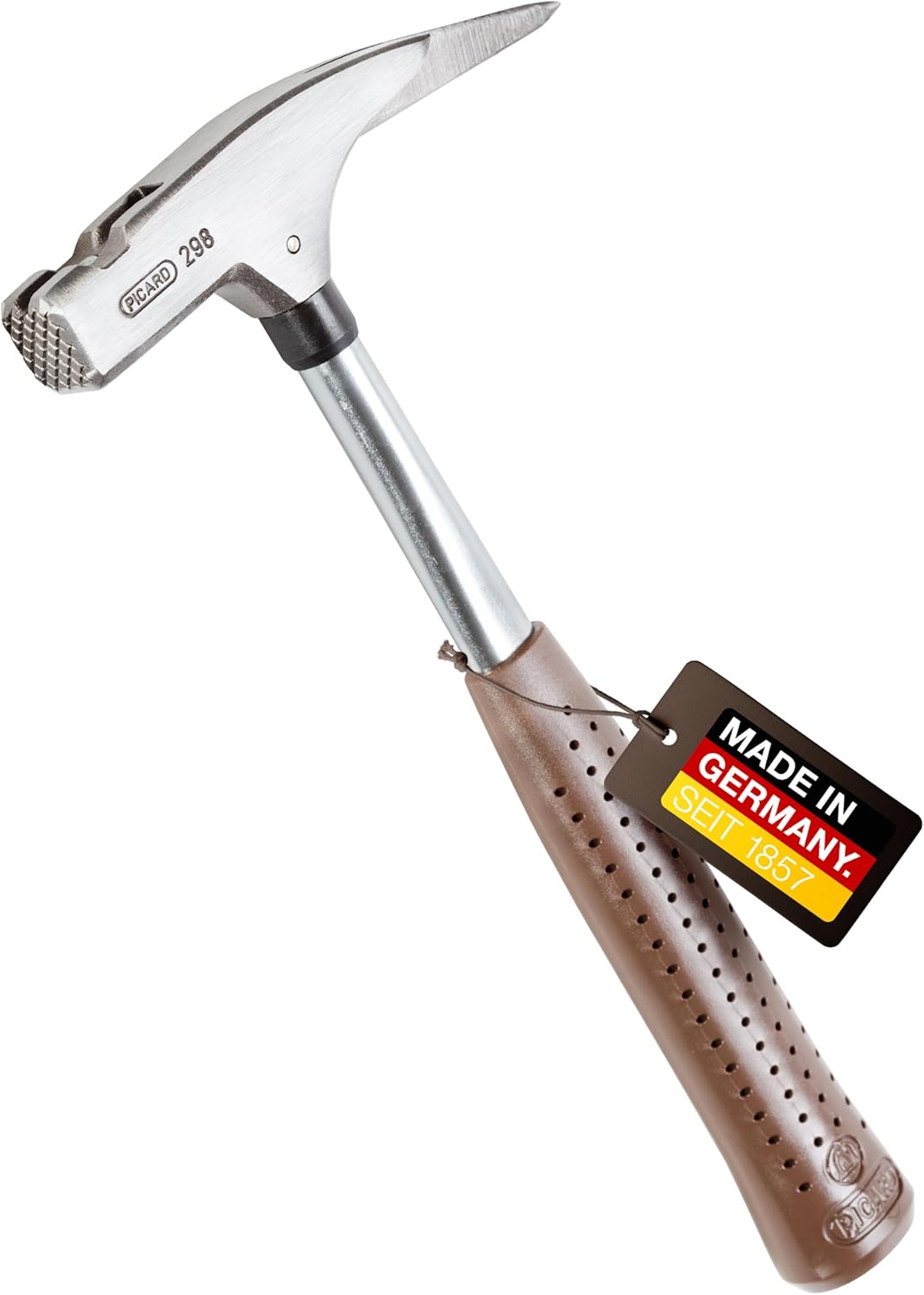 PICARD Latthammer 298 - mit magnetischem Nagelhalter + gerauhter Bahn - 600g | traditioneller Griff