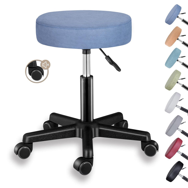 Zedelmaier Rollhocker höhenverstellbar, Bürohocker mit Gummirollen, 360° drehbar Hocker mit Rollen &