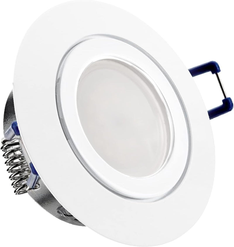 trendlights24 Mare Decken Einbaustrahler IP44-5er Set ultra flach 35 mm LED Spots 5W dimmbar 230V Wa