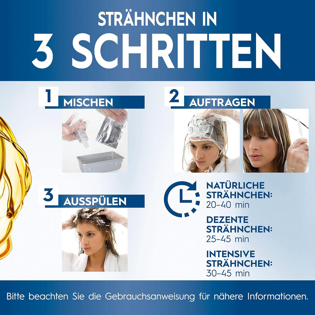 Schwarzkopf Blonde M1 Super Strähnchen (103 ml), Strähnchen Set für Öl-aktiviertes Haare Aufhellen m