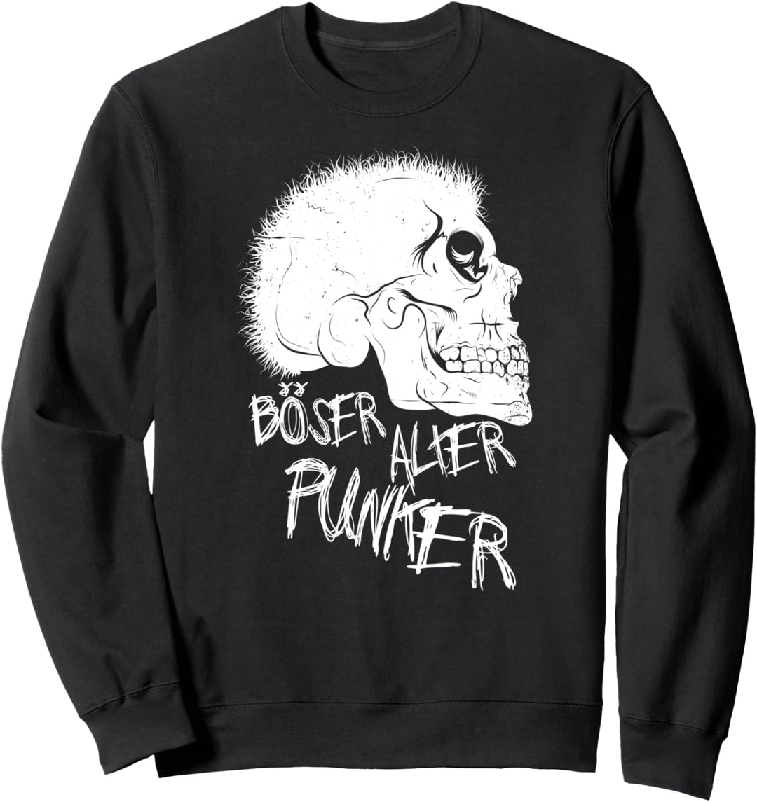Totenkopf Retro I Punk Rock I Böser Alter Punker Sweatshirt