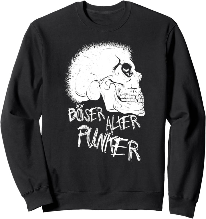 Totenkopf Retro I Punk Rock I Böser Alter Punker Sweatshirt