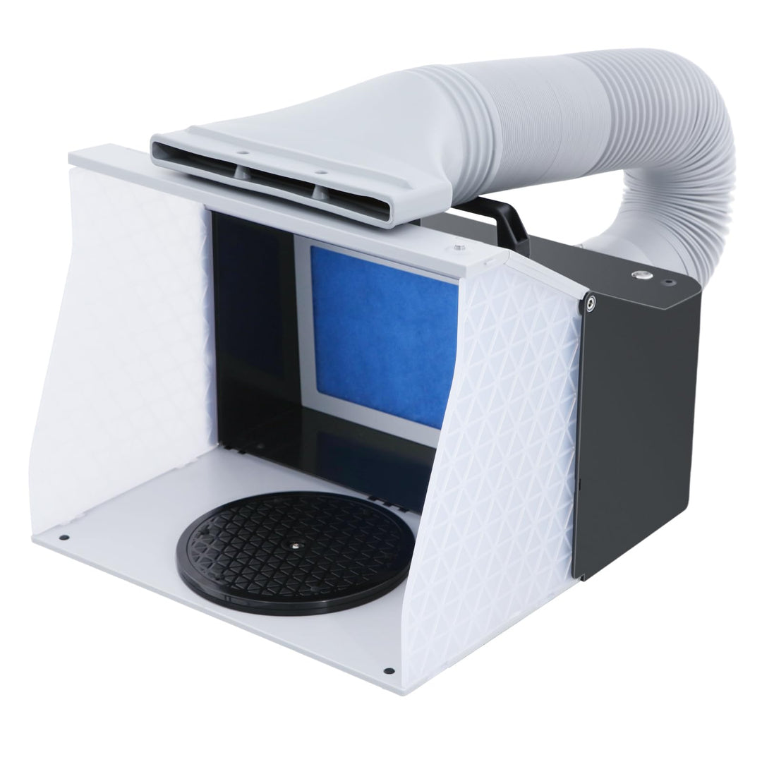 Airbrush Kabine Absauganlage 5.2m³/min, Klappbare Lackierkabine mit LED, Entlüftungsschlauch, Doppel