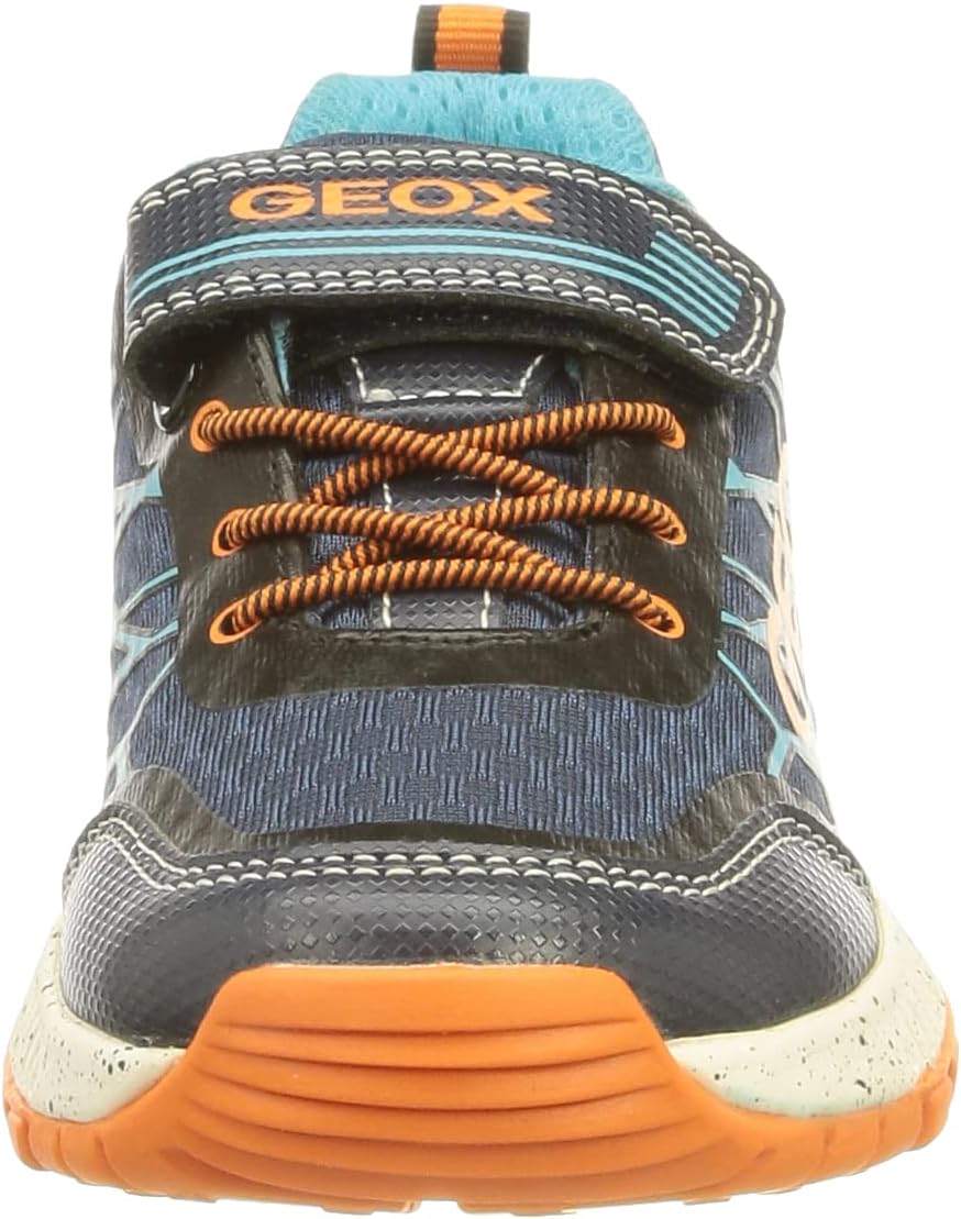 Geox Mädchen J Tuono Boy BSneakers 28 EU Navy Orange, 28 EU Navy Orange