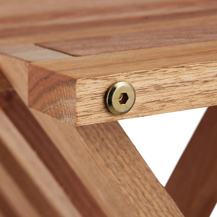 Relaxdays Klapptisch, Walnuss Holz, Wohnzimmer, Balkon & Terrasse, HBT: 44,5 x 34 x 28 cm, Beistellt