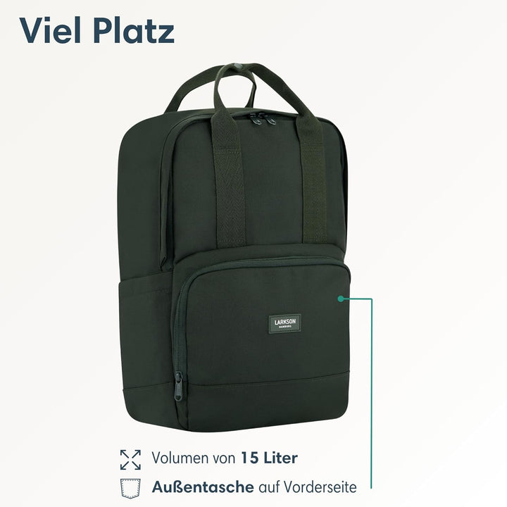 LARKSON Rucksack Damen & Herren - No 6 - Daypack mit 16 Zoll Laptopfach - Rucksäcke für City Schule