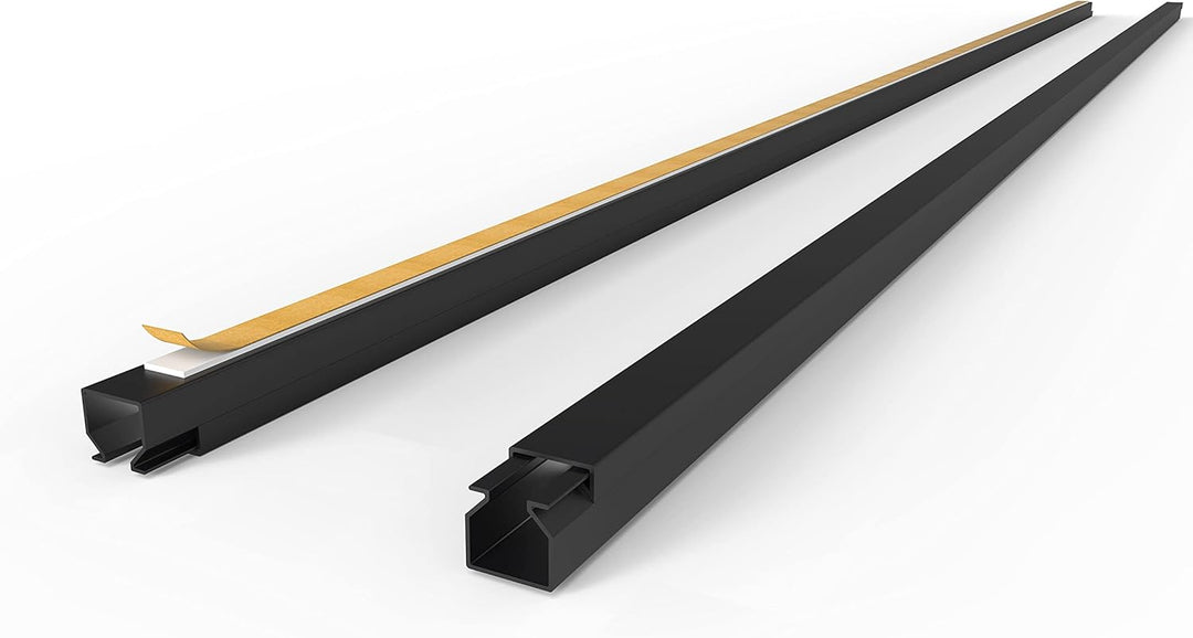 Kabelkanal Selbstklebend Pro mit Schaumklebeband, Kabelschacht 2m 12x12mm - 1x2m, Black - Schwarz 2m