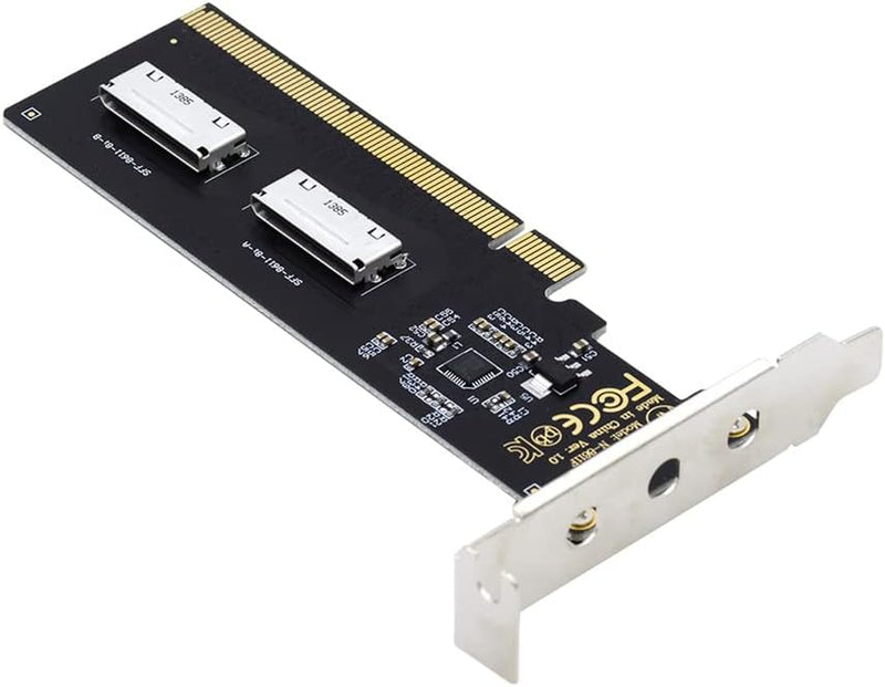 NFHK PCIE PCI-Express 16x auf Dual Oculink SFF-8612 SFF-8611 8X VROC Adapter für Mainboard SSD Grafi