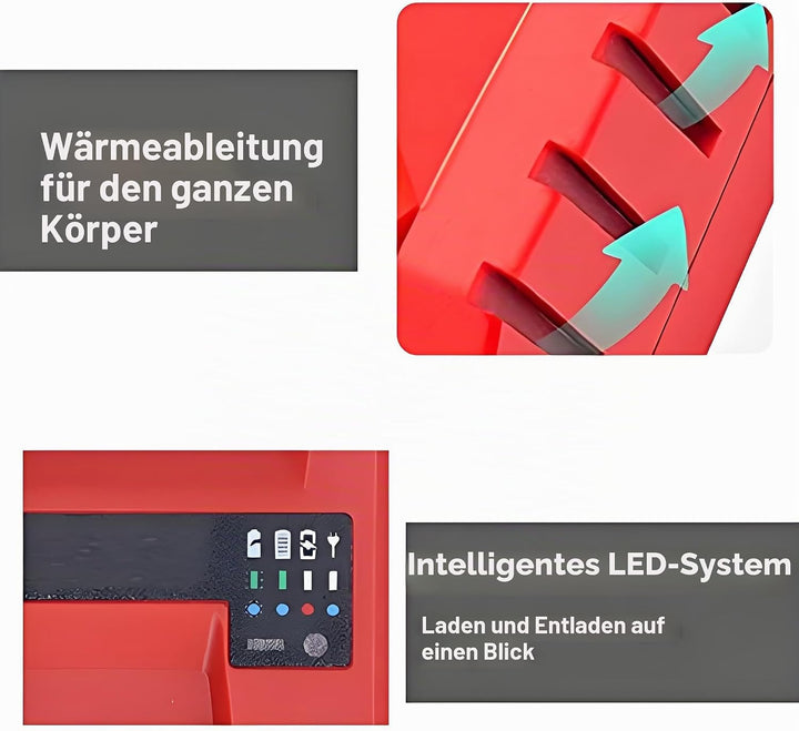Akkuladegerät 100‑240V Akkuladegerät Tragbares Ersatzladegerät Elektrowerkzeugzubehör für Hilti 12V