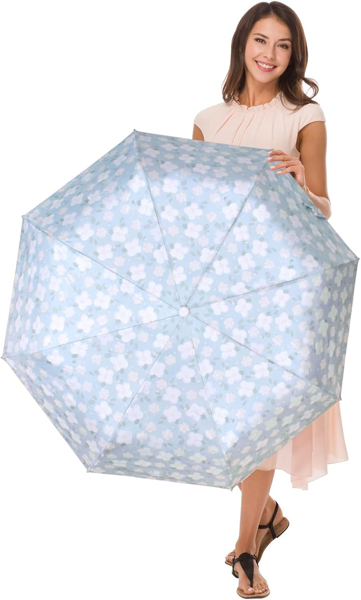 CUBY Regenschirm, Sonnenschirm Regenschirm, Freien Uv-Schutz Damen Automatik Faltschirm Winddicht Re